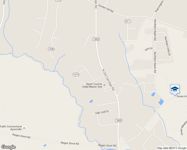 map of restaurants, bars, coffee shops, grocery stores, and more near 2053 Creekridge Drive in Rocky Mount