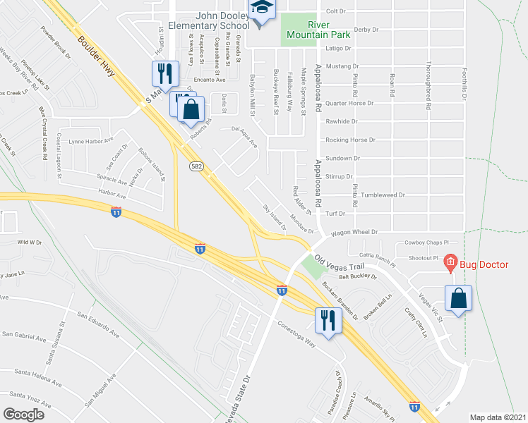 map of restaurants, bars, coffee shops, grocery stores, and more near 2269 Sky Island Drive in Henderson