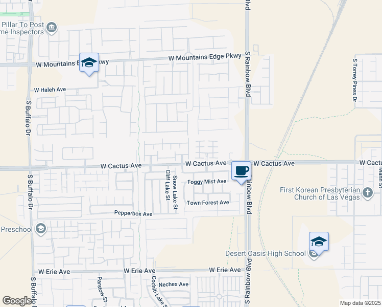map of restaurants, bars, coffee shops, grocery stores, and more near 10466 Forked Run Street in Las Vegas