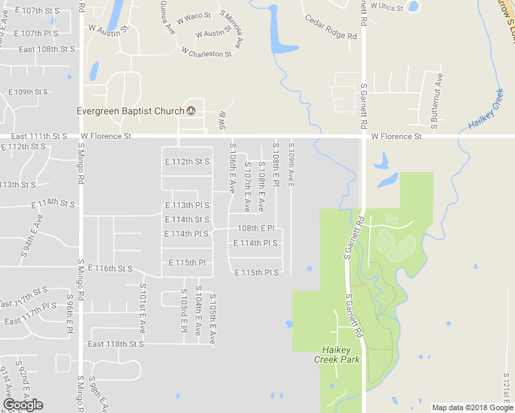 map of restaurants, bars, coffee shops, grocery stores, and more near 11318 South 108th East Avenue in Bixby