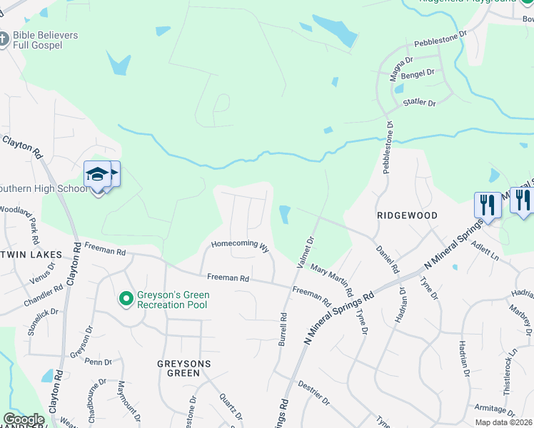 map of restaurants, bars, coffee shops, grocery stores, and more near 1064 Gentle Reed Drive in Durham