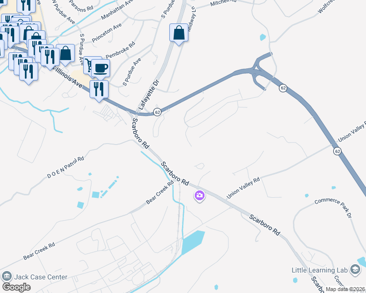 map of restaurants, bars, coffee shops, grocery stores, and more near 200 Summit Place in Oak Ridge