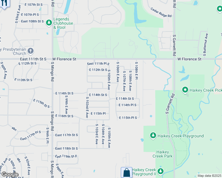 map of restaurants, bars, coffee shops, grocery stores, and more near 11306 South 105th East Avenue in Bixby