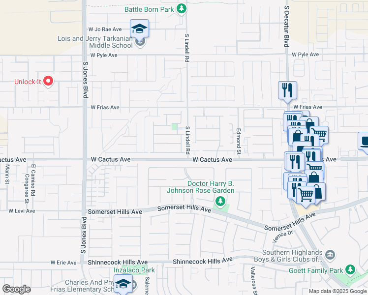 map of restaurants, bars, coffee shops, grocery stores, and more near 10466 Gabaldon Street in Las Vegas