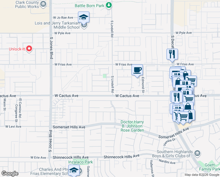 map of restaurants, bars, coffee shops, grocery stores, and more near 10466 Gabaldon Street in Las Vegas