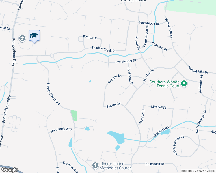 map of restaurants, bars, coffee shops, grocery stores, and more near 1551 Red Oak Lane in Brentwood