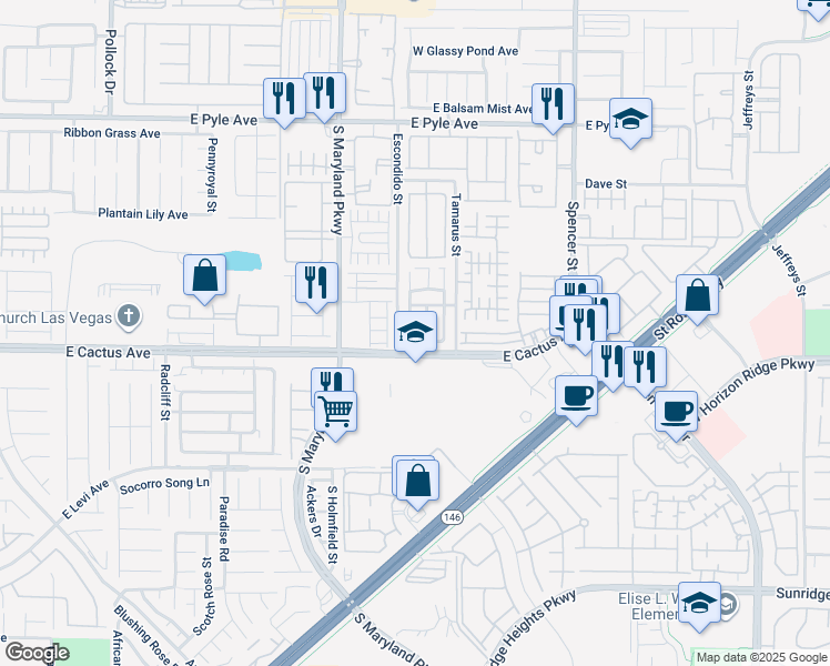 map of restaurants, bars, coffee shops, grocery stores, and more near 10448 Gwynns Falls Street in Las Vegas