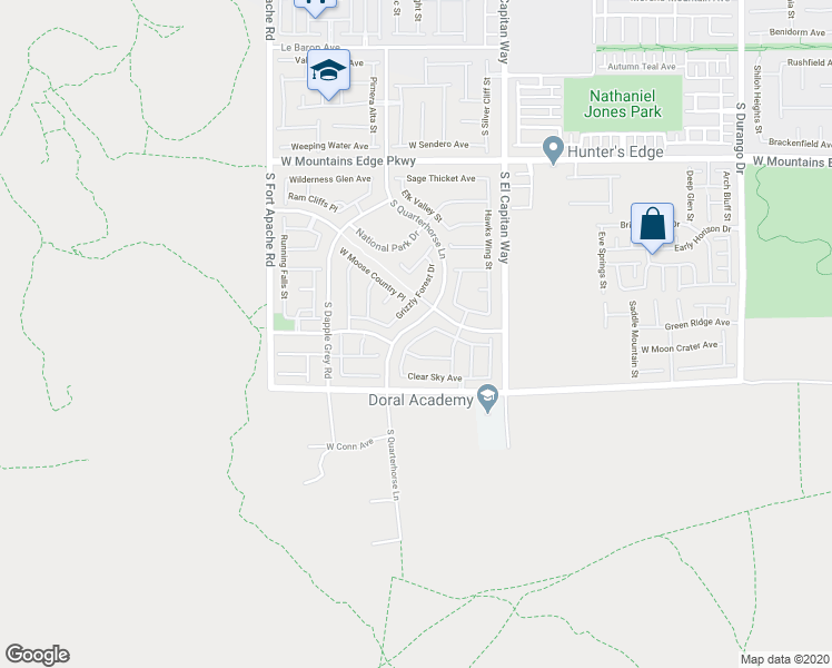 map of restaurants, bars, coffee shops, grocery stores, and more near 10378 Grizzly Forest Drive in Las Vegas