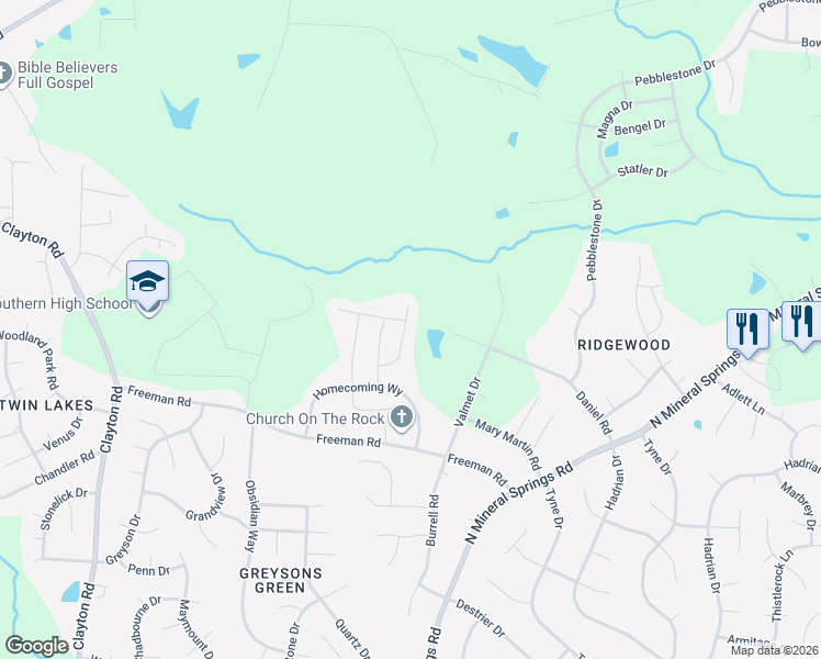 map of restaurants, bars, coffee shops, grocery stores, and more near 1064 Gentle Reed Drive in Durham