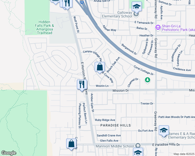 map of restaurants, bars, coffee shops, grocery stores, and more near 837 Holly Lake Way in Henderson