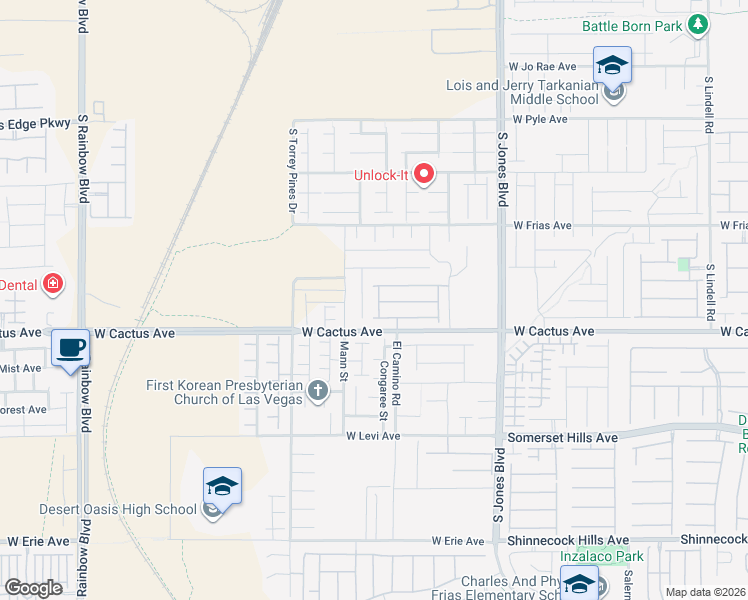 map of restaurants, bars, coffee shops, grocery stores, and more near 10445 Orchard Lodge Street in Las Vegas