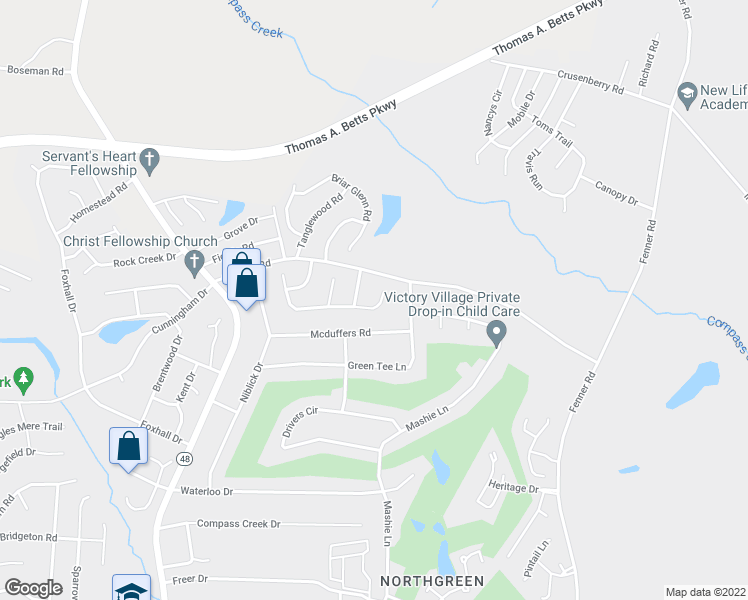 map of restaurants, bars, coffee shops, grocery stores, and more near 1112 Opossum Trot Lane in Rocky Mount