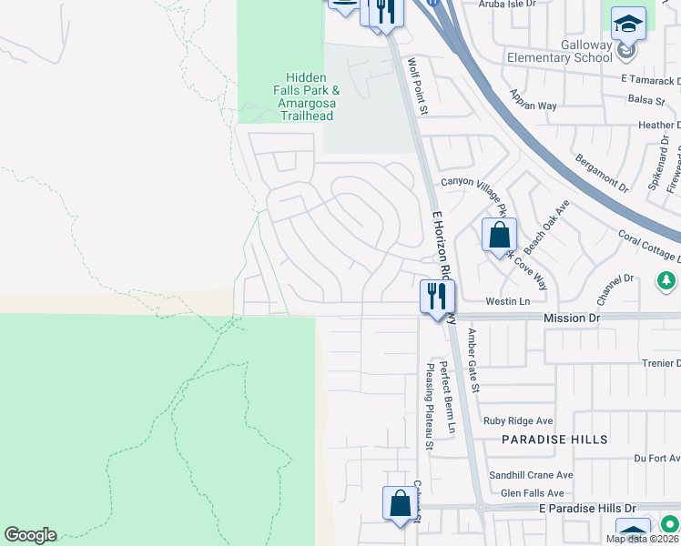 map of restaurants, bars, coffee shops, grocery stores, and more near 782 Wigan Pier Drive in Henderson