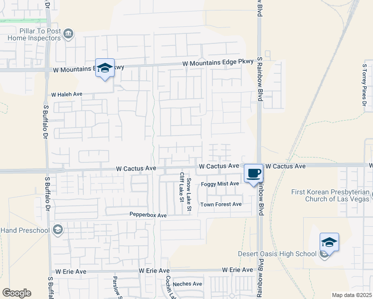 map of restaurants, bars, coffee shops, grocery stores, and more near 7209 Sterling Rock Avenue in Las Vegas