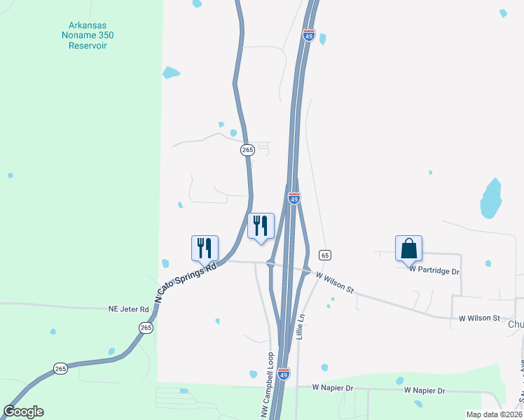 map of restaurants, bars, coffee shops, grocery stores, and more near 390 North Cato Springs Road in Fayetteville