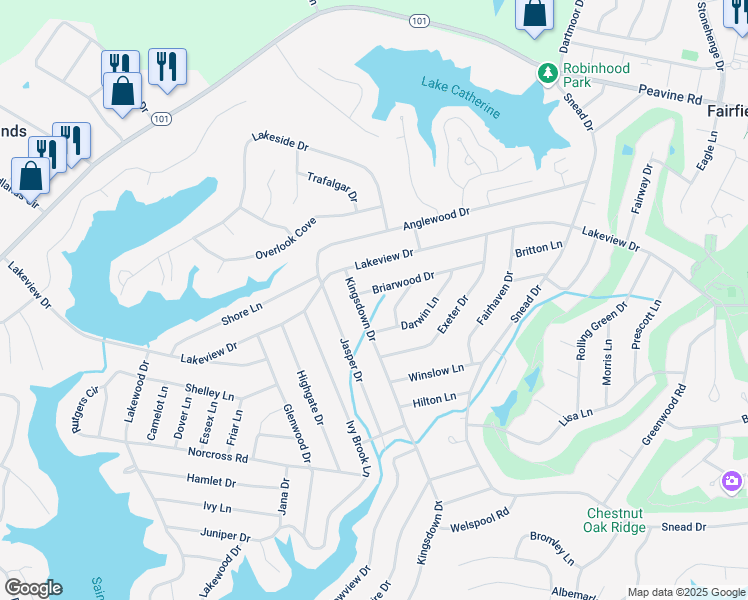 map of restaurants, bars, coffee shops, grocery stores, and more near 312 Briarwood Drive in Crossville