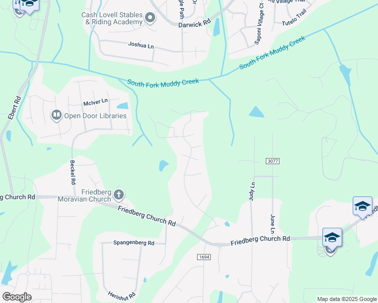 map of restaurants, bars, coffee shops, grocery stores, and more near 397 Quick Silver Drive in Winston-Salem