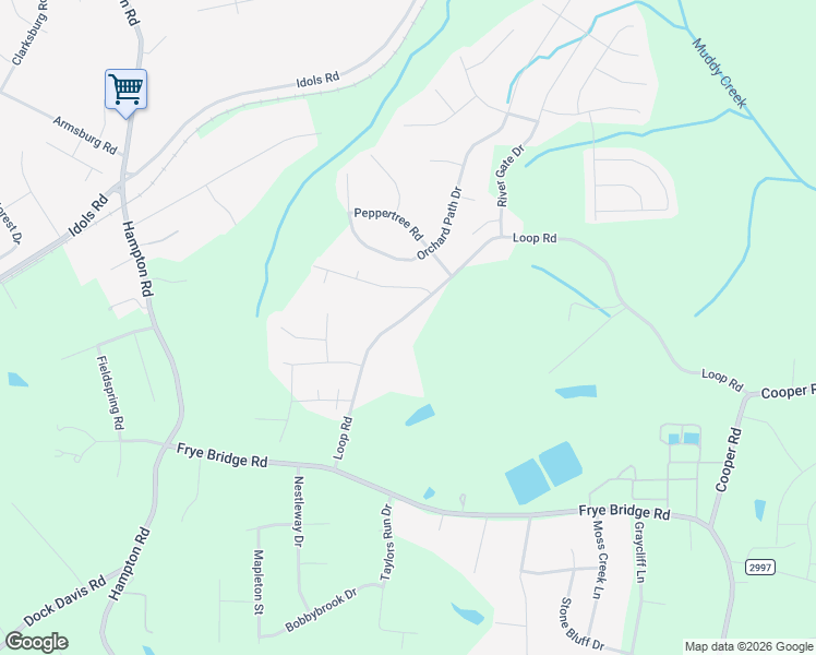 map of restaurants, bars, coffee shops, grocery stores, and more near 5920 Loop Road in Clemmons