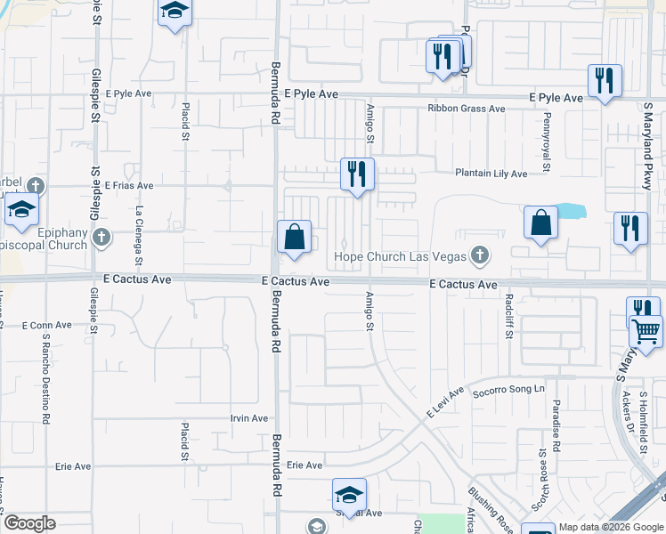 map of restaurants, bars, coffee shops, grocery stores, and more near 10477 Perfect Parsley Street in Las Vegas