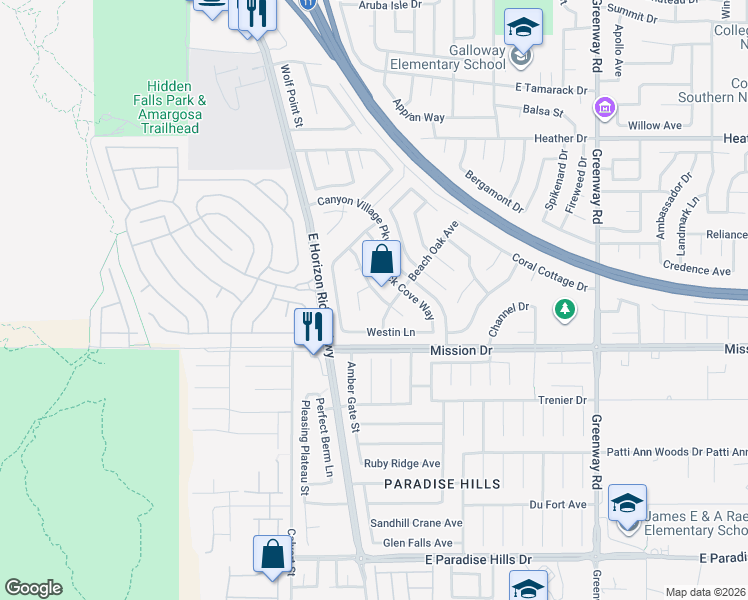 map of restaurants, bars, coffee shops, grocery stores, and more near 837 Holly Lake Way in Henderson