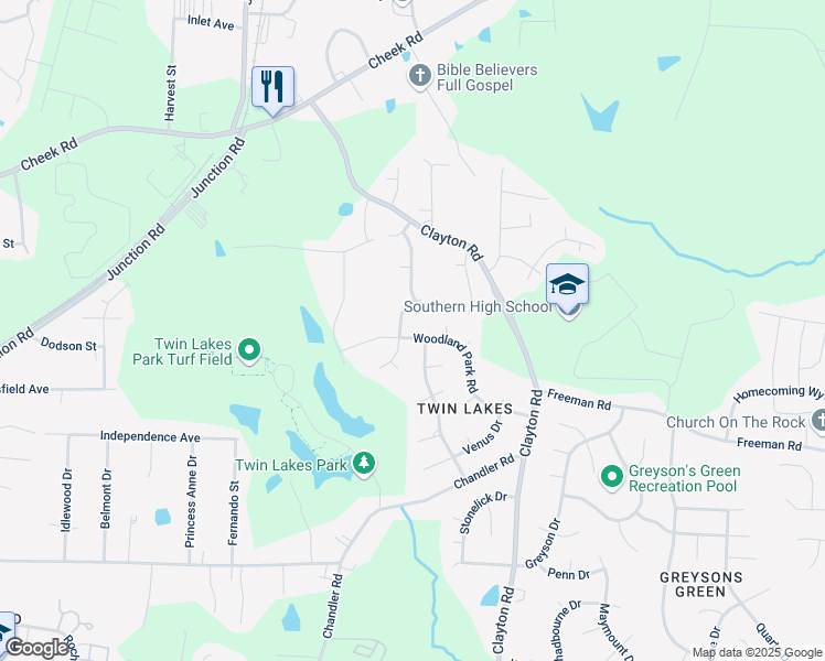 map of restaurants, bars, coffee shops, grocery stores, and more near 906 Alpha Drive in Durham