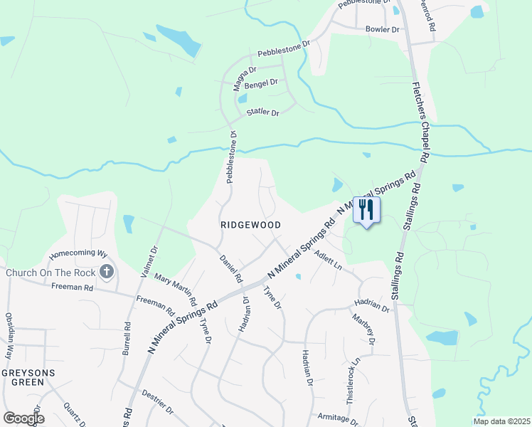 map of restaurants, bars, coffee shops, grocery stores, and more near 304 Gladstone Drive in Durham