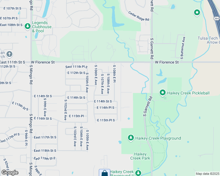 map of restaurants, bars, coffee shops, grocery stores, and more near 11302 South 108th East Avenue in Bixby