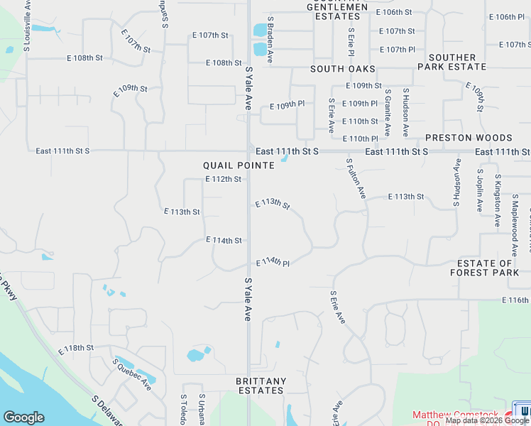 map of restaurants, bars, coffee shops, grocery stores, and more near 4920 East 113th Street in Tulsa