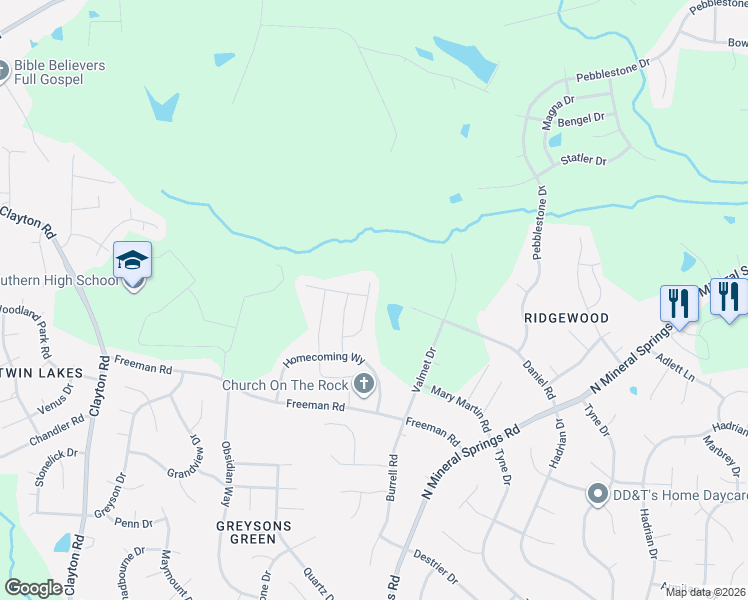 map of restaurants, bars, coffee shops, grocery stores, and more near 1064 Gentle Reed Drive in Durham