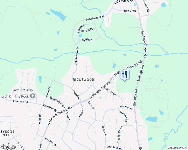 map of restaurants, bars, coffee shops, grocery stores, and more near 112 Saddle Creek Lane in Durham