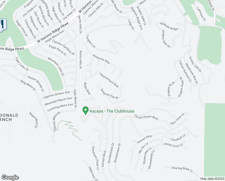 map of restaurants, bars, coffee shops, grocery stores, and more near 810 Dragons Eye Drive in Henderson