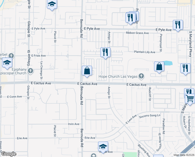 map of restaurants, bars, coffee shops, grocery stores, and more near 10466 Perfect Parsley Street in Las Vegas