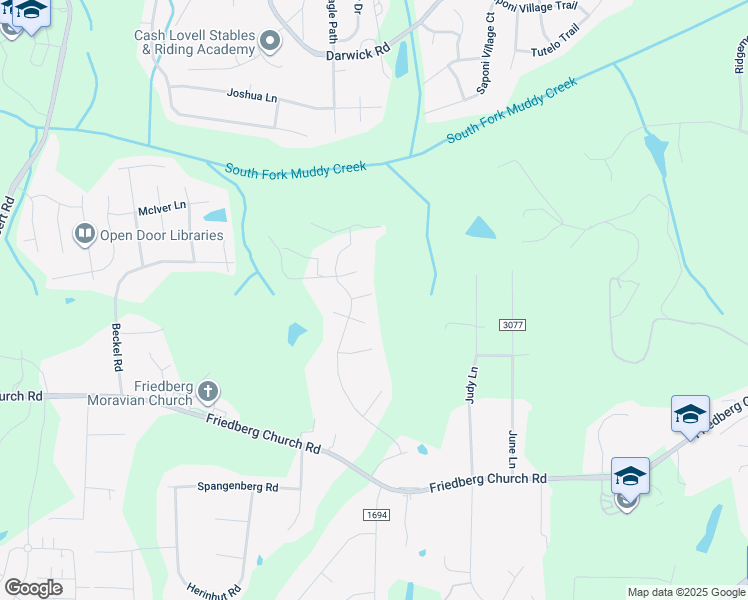 map of restaurants, bars, coffee shops, grocery stores, and more near 1972 Claim Jumper Tr in Winston-Salem