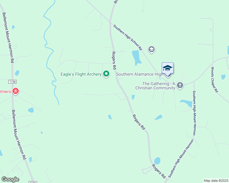 map of restaurants, bars, coffee shops, grocery stores, and more near 729 Grey Fox Trail in Graham