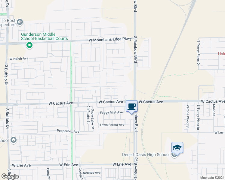 map of restaurants, bars, coffee shops, grocery stores, and more near 10421 Badger Ravine Street in Las Vegas