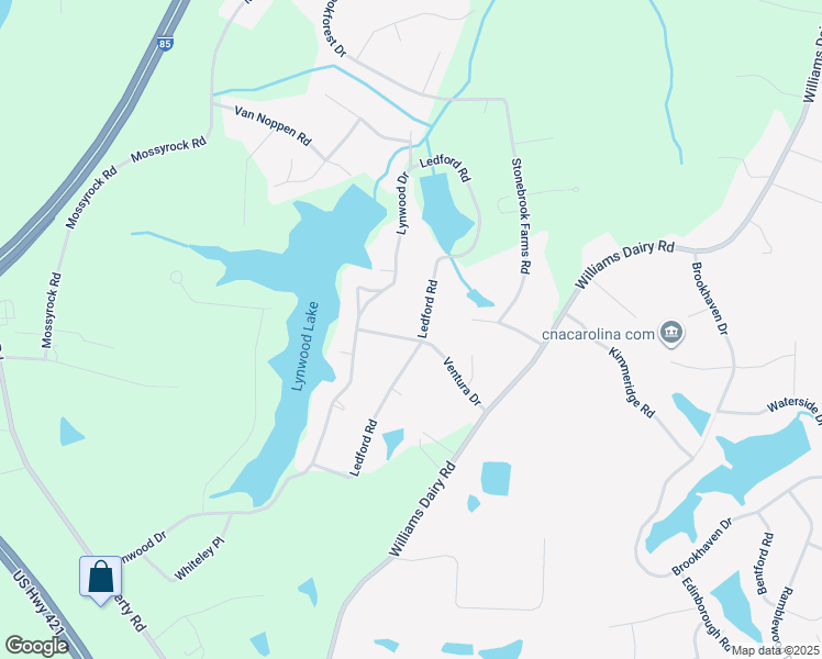 map of restaurants, bars, coffee shops, grocery stores, and more near 5211 Ventura Drive in Greensboro