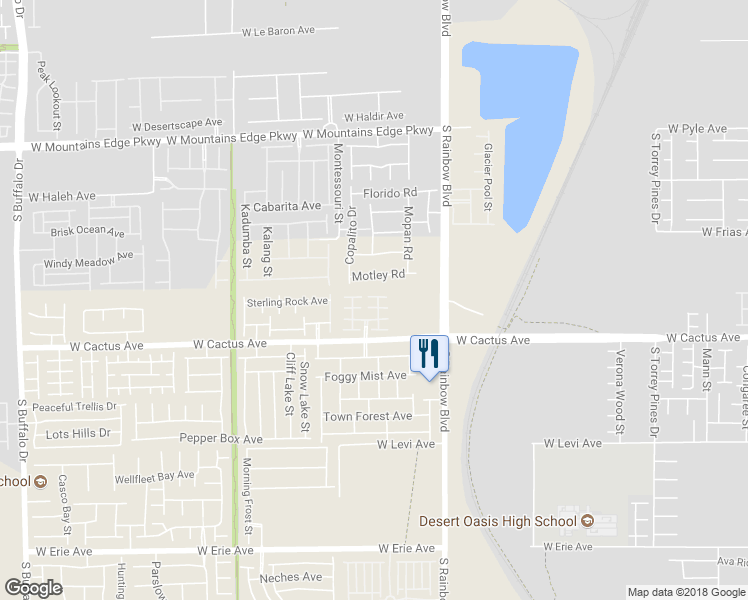 map of restaurants, bars, coffee shops, grocery stores, and more near 10425 Badger Ravine Street in Las Vegas