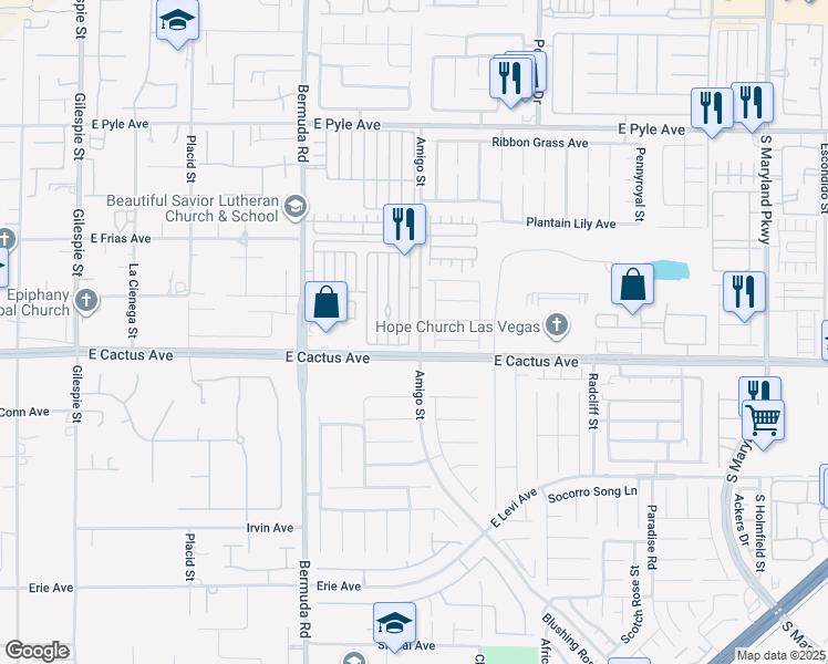 map of restaurants, bars, coffee shops, grocery stores, and more near 10460 Beautiful Fruit Street in Las Vegas