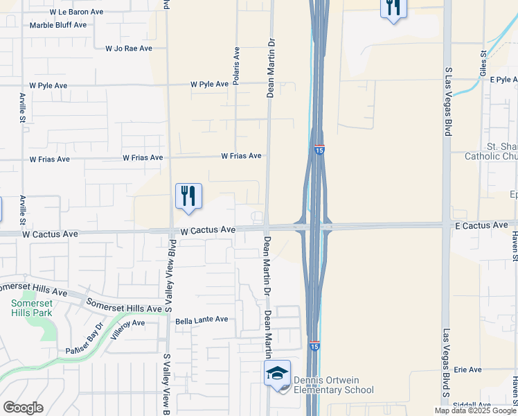 map of restaurants, bars, coffee shops, grocery stores, and more near 3231 Tarantella Avenue in Enterprise