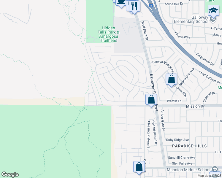 map of restaurants, bars, coffee shops, grocery stores, and more near 769 Wigan Pier Drive in Henderson