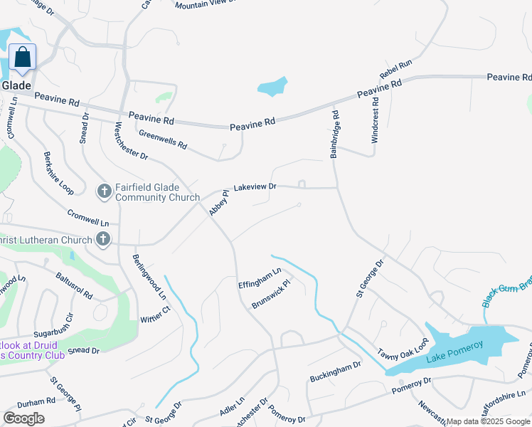 map of restaurants, bars, coffee shops, grocery stores, and more near 41 Shannondale Lane in Crossville