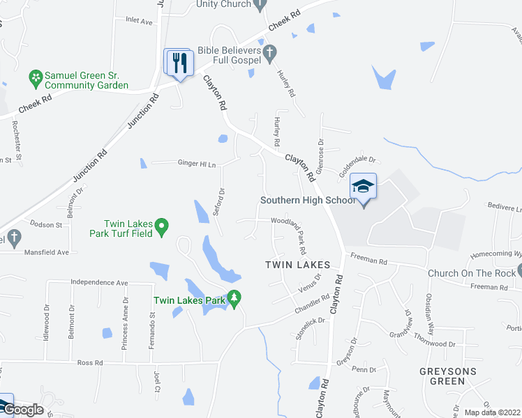 map of restaurants, bars, coffee shops, grocery stores, and more near 906 Alpha Drive in Durham