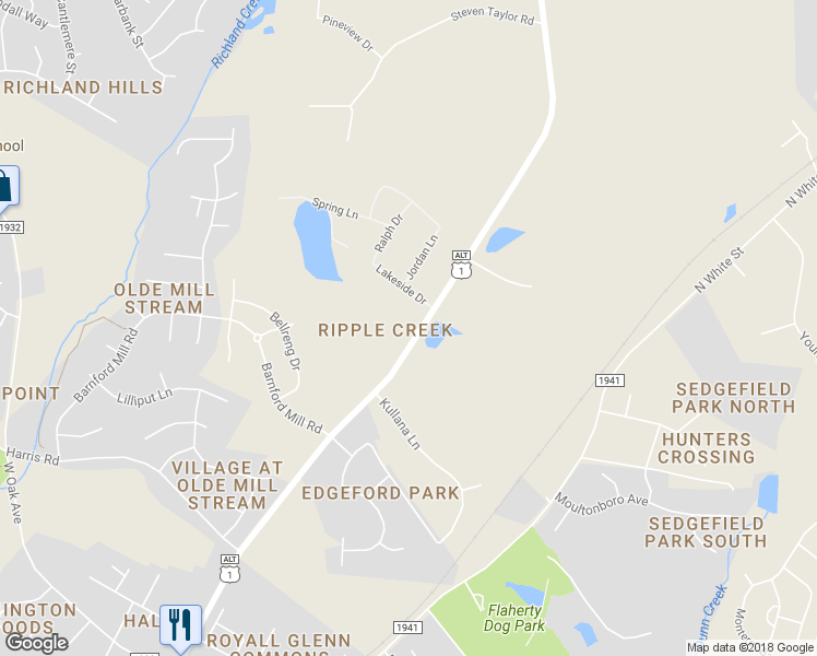 map of restaurants, bars, coffee shops, grocery stores, and more near 1193 North Main Street in Wake Forest