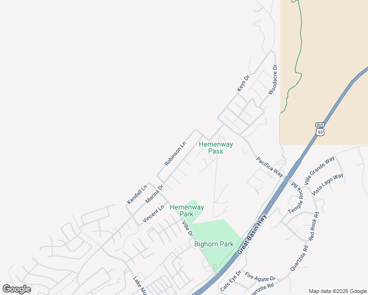 map of restaurants, bars, coffee shops, grocery stores, and more near 845 Robinson Lane in Boulder City