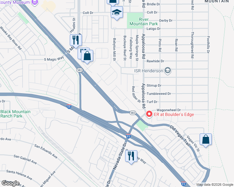 map of restaurants, bars, coffee shops, grocery stores, and more near 2237 Sky Island Drive in Henderson
