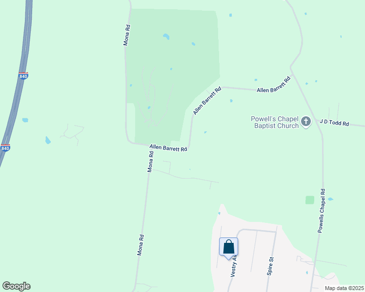 map of restaurants, bars, coffee shops, grocery stores, and more near 3391 Allen Barrett Road in Murfreesboro