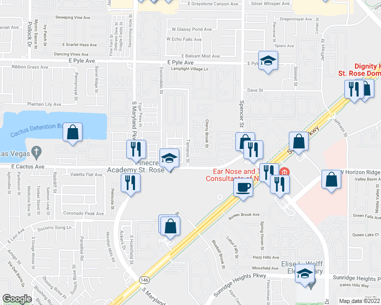 map of restaurants, bars, coffee shops, grocery stores, and more near 1509 Tillmanalls Avenue in Las Vegas