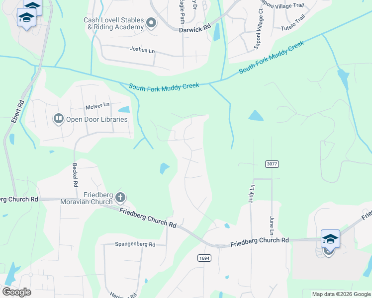 map of restaurants, bars, coffee shops, grocery stores, and more near 405 Quick Silver Drive in Winston-Salem