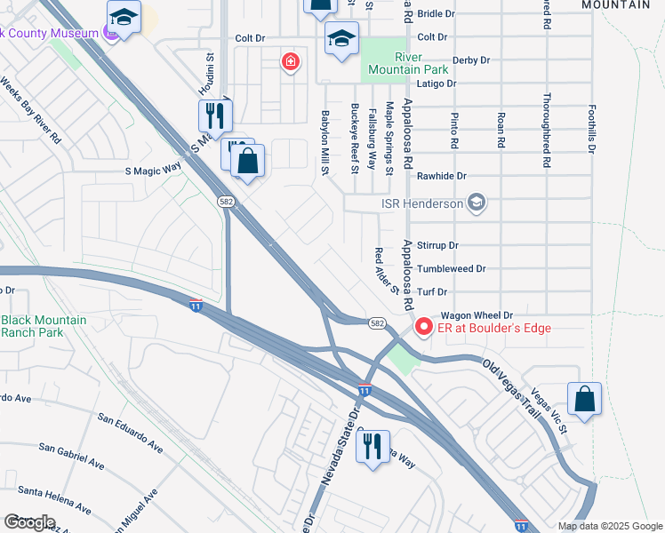 map of restaurants, bars, coffee shops, grocery stores, and more near 2240 Sky Island Drive in Henderson