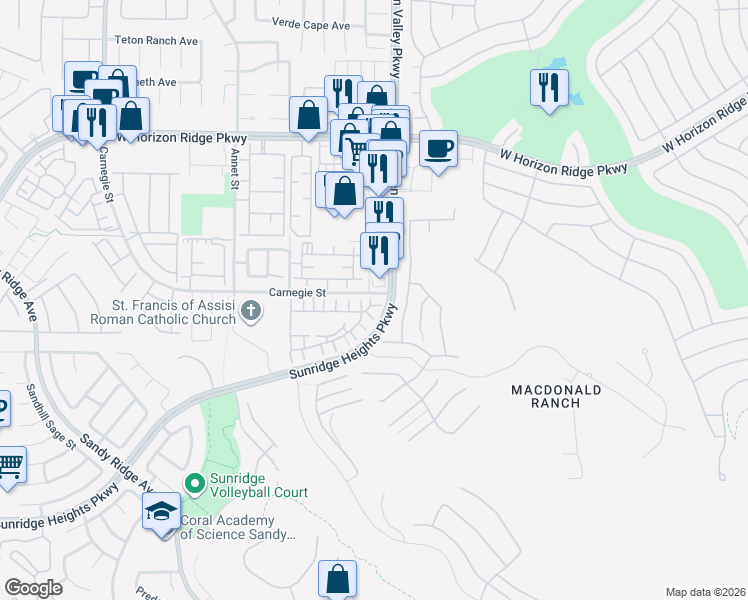 map of restaurants, bars, coffee shops, grocery stores, and more near 762 Alston Court in Henderson